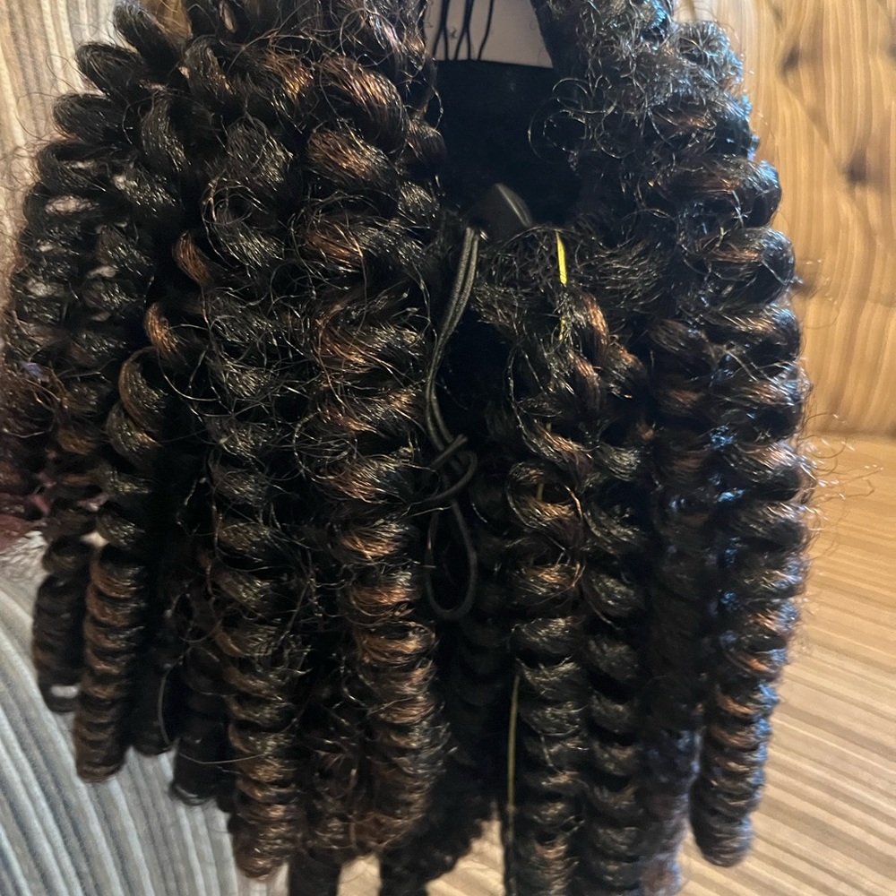 Draw string curls pony tail